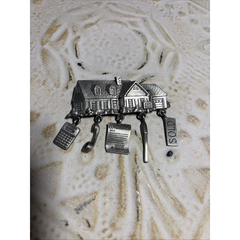 Vintage Signed JJ House For Sale Charm Brooch Pin VC-32